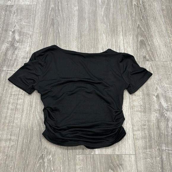 NEW square neck cinched cropped short sleeve - Picture 7 of 7